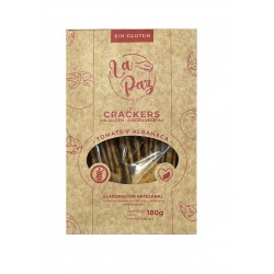 LA PAZ GALLETA SIN GLUTEN Y VEGANAS CRACKERS TOMATE Y ALBAHACA
